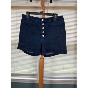 Est 1946 Denim Women Dark Wash Button Fly High Rise Jean Shorts Size 14